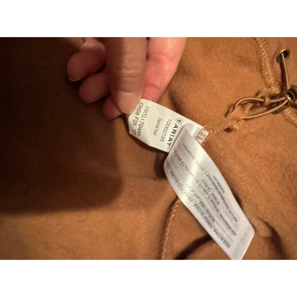 Ariat Essential Hood Toasted Coconut Brown Hoodie Logo Sleeve Womens XL 10062735 - Picture 3 of 5